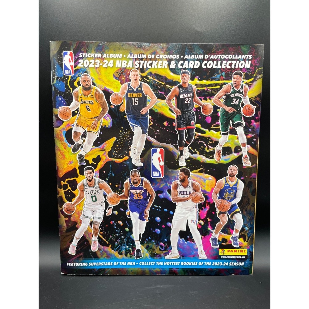 Panini 2023-24 NBA Sticker & Card Collection Album Basketball Superstars Rookies